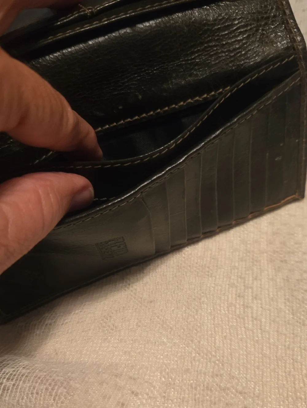 Brown Bi-Fold Leather Wallet or Checkbook Cover